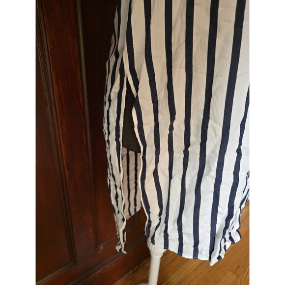 Zara Basic Striped Button-Down Long Sleeve Shirt Dress S Black & White - Picture 2 of 8